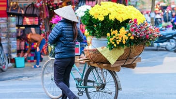 Blomstermarked i Hanoi, Vietnam