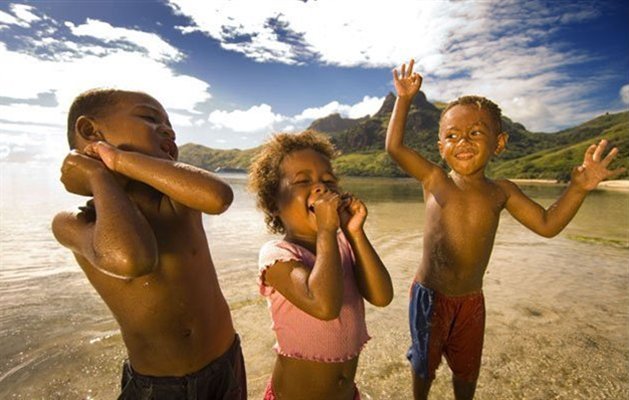 Lokale b�rn, Yasawas, Fiji