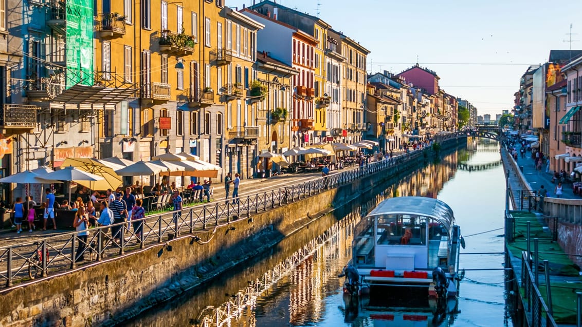Navigli-kvarteret i Milano med sine kanaler og hippe spisesteder