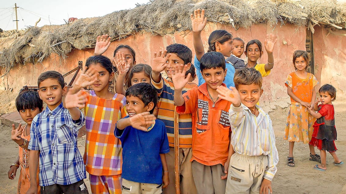 Glade lokale børn i Rajasthan