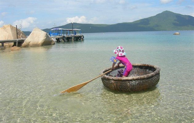 Sivbåd ved Nha Trang, Vietnam