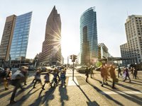 Stemningen på Postdamer Platz Berlin