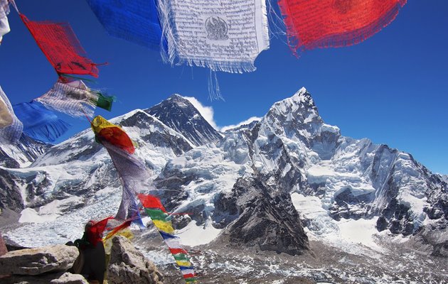 Bedeflag i everest base camp