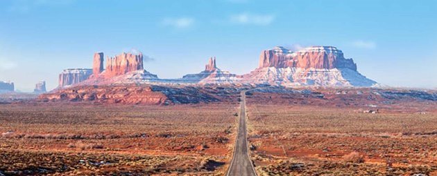 Vejen indtil Monument Valley, hvor Forest Gump valgte at stoppe sin