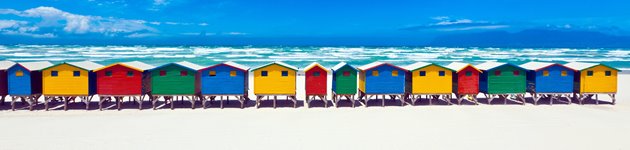 Strandhuse, Cape Town, Sydafrika Strandhuse, Cape Town, Sydafrika