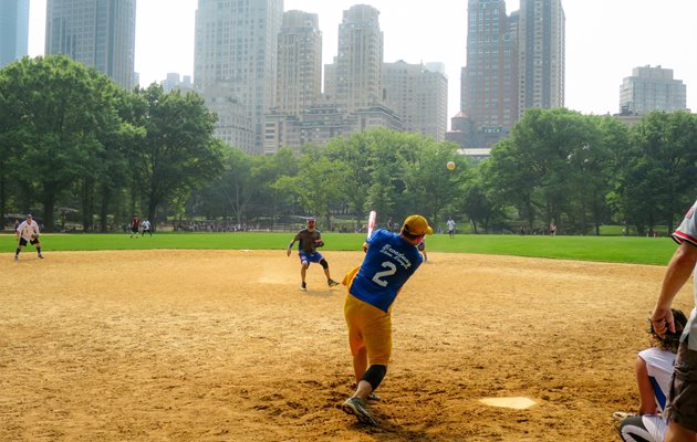 Baseball i Central Park, New York, New York USA