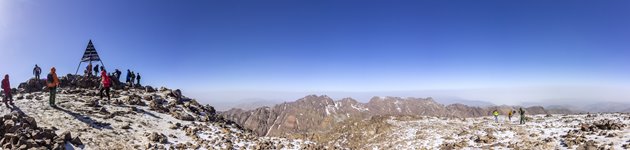 Panorama udsigt fra toppen af Mt. Toubkal, Marokko Panorama udsigt fra toppen af Mt. Toubkal, Marokko