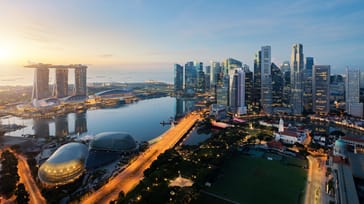 Singapore skyline by night