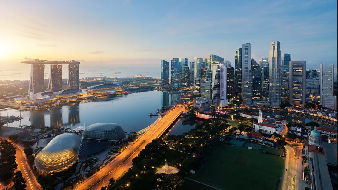 Singapore skyline by night