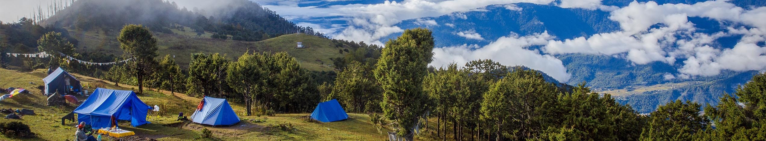 Campground i Himalaya, Bhutan
