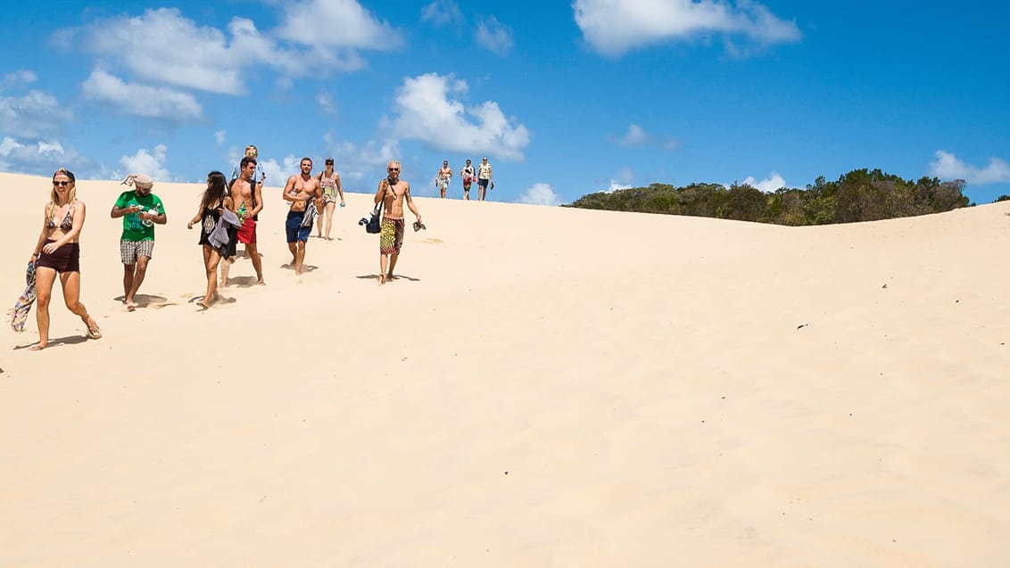 På vej ned til Lake Wabby, Fraser Island