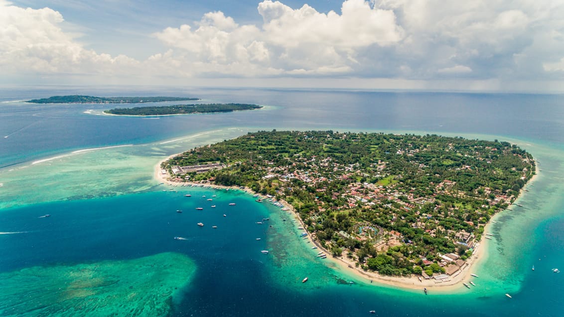 Udsigt over Gili Trawangan, Indonesien