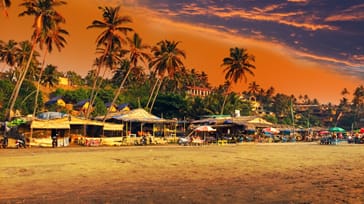 Goa Beach ved solnedgang