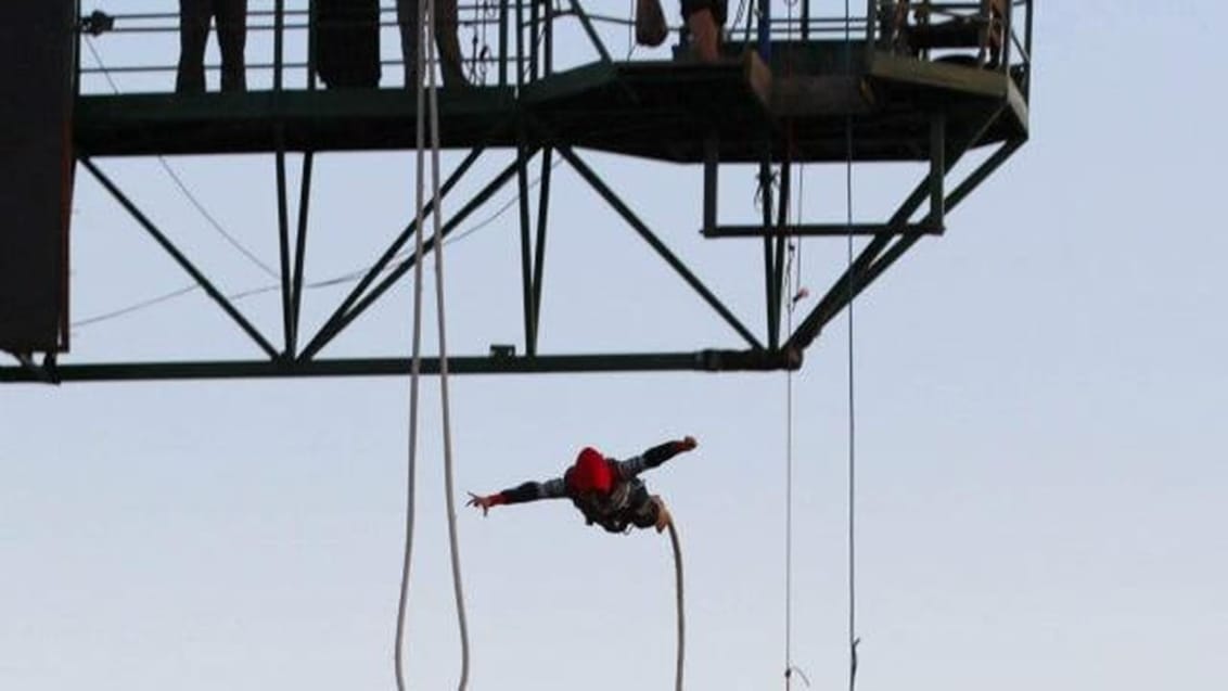 Bungy Jump ved Nilen i Uganda