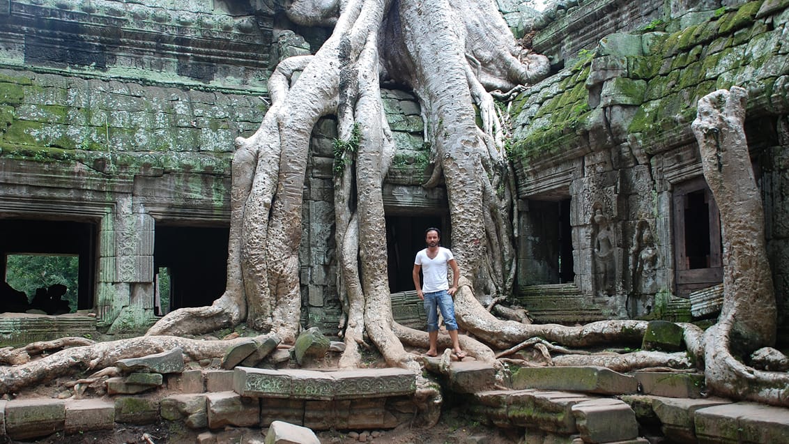 Munk ved Angkor Way, Cambodja