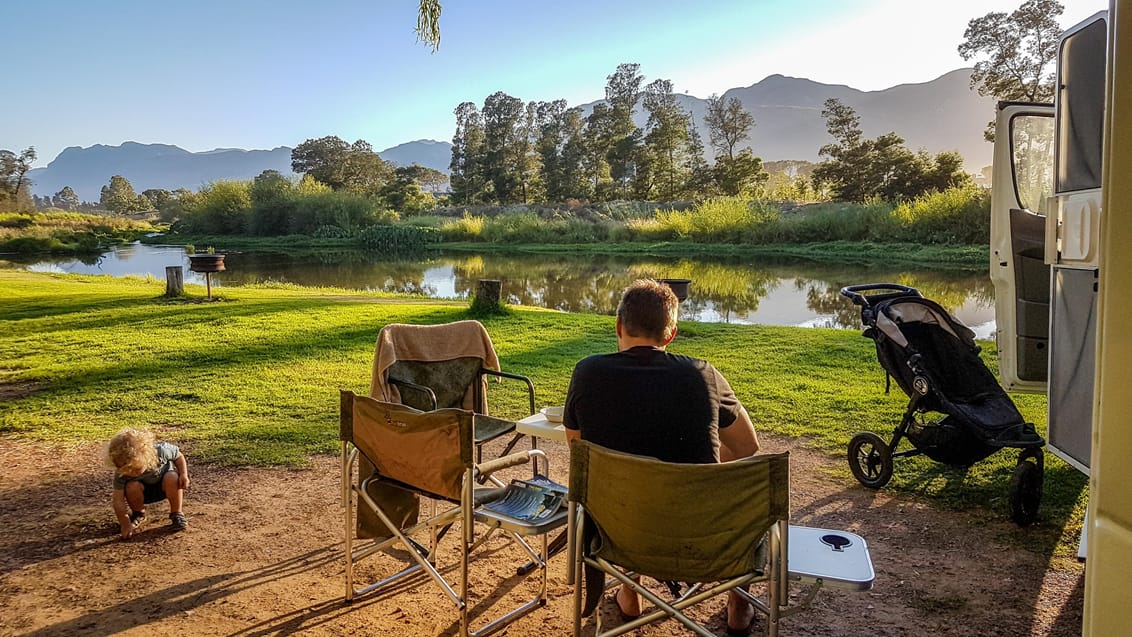 Overnat på de hyggelige campingpladser i Sydafrika. Her ved Paarl