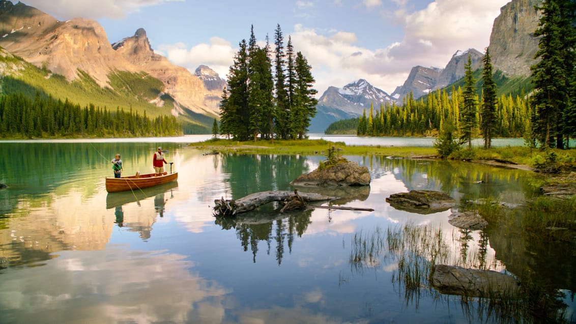 Nyd roen og den fantastiske natur ved Maligne Lake i Jasper National Park