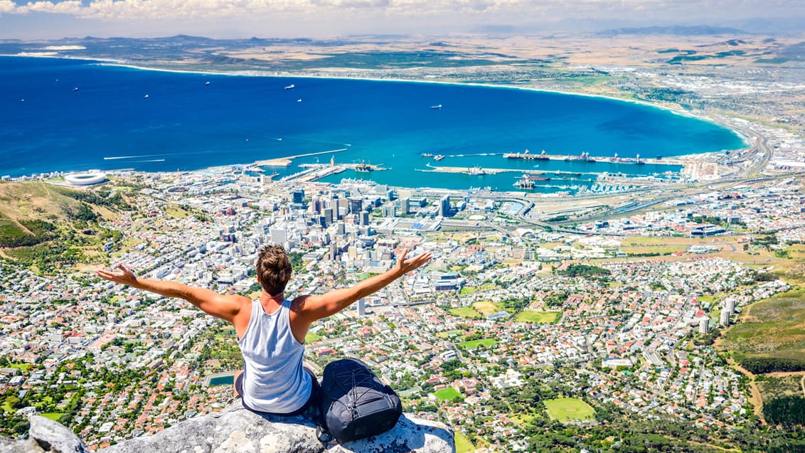 Backpacking i Sydafrika - Cape Town fra Table Mountain