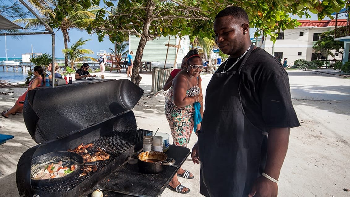 Man kommer ikke til at mangle lækker mad på Caye Caulker