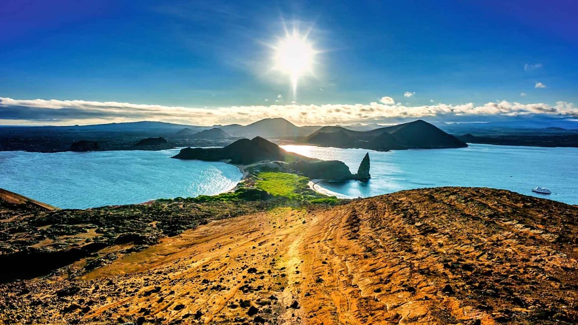 Udsigten fra toppen af Bartolome Island på Galapagos