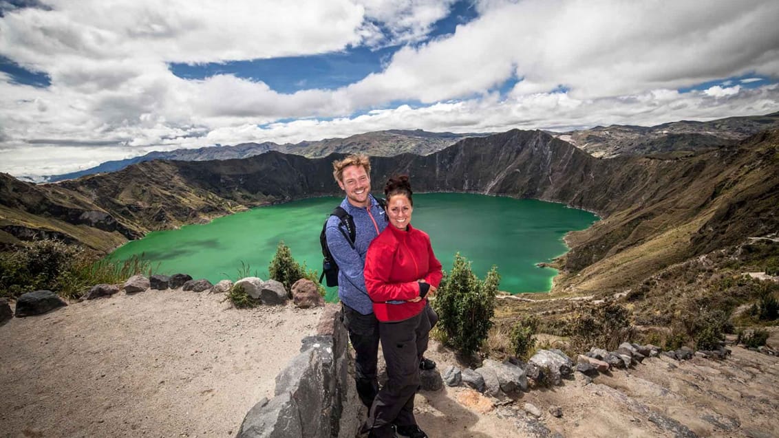 Udsigten over den imponerende kratersø, Quilotoa