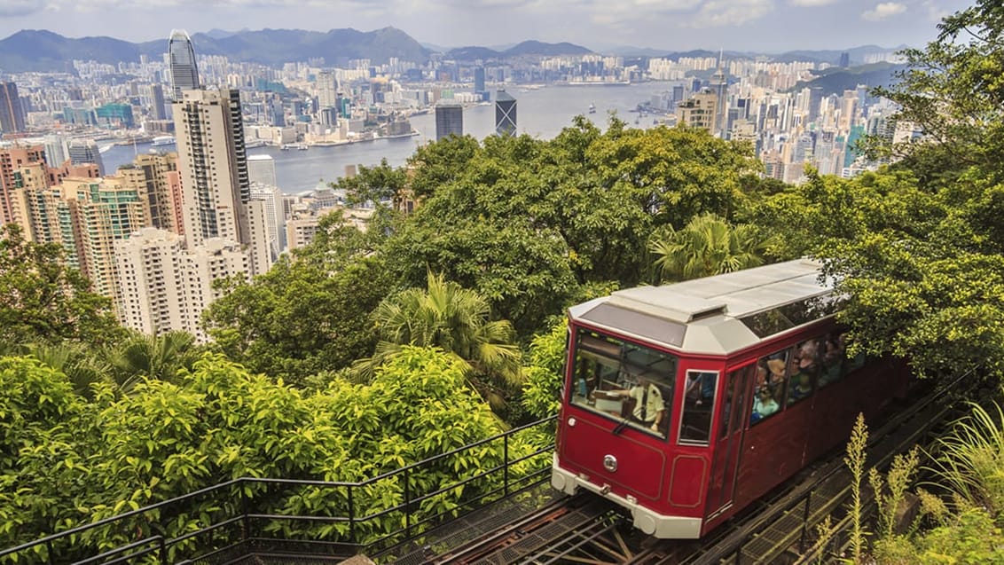 Den imponerende udsigt fra Victoria Peak i Hong Kong
