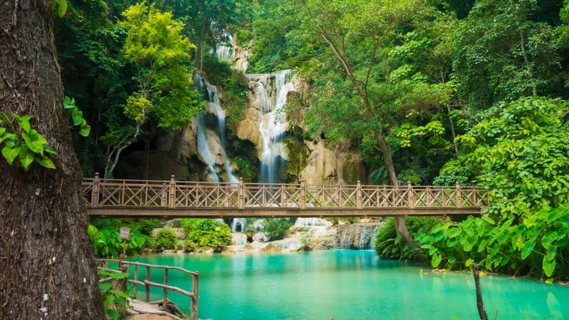 Kuang Si vandfald ved Luang Prabang