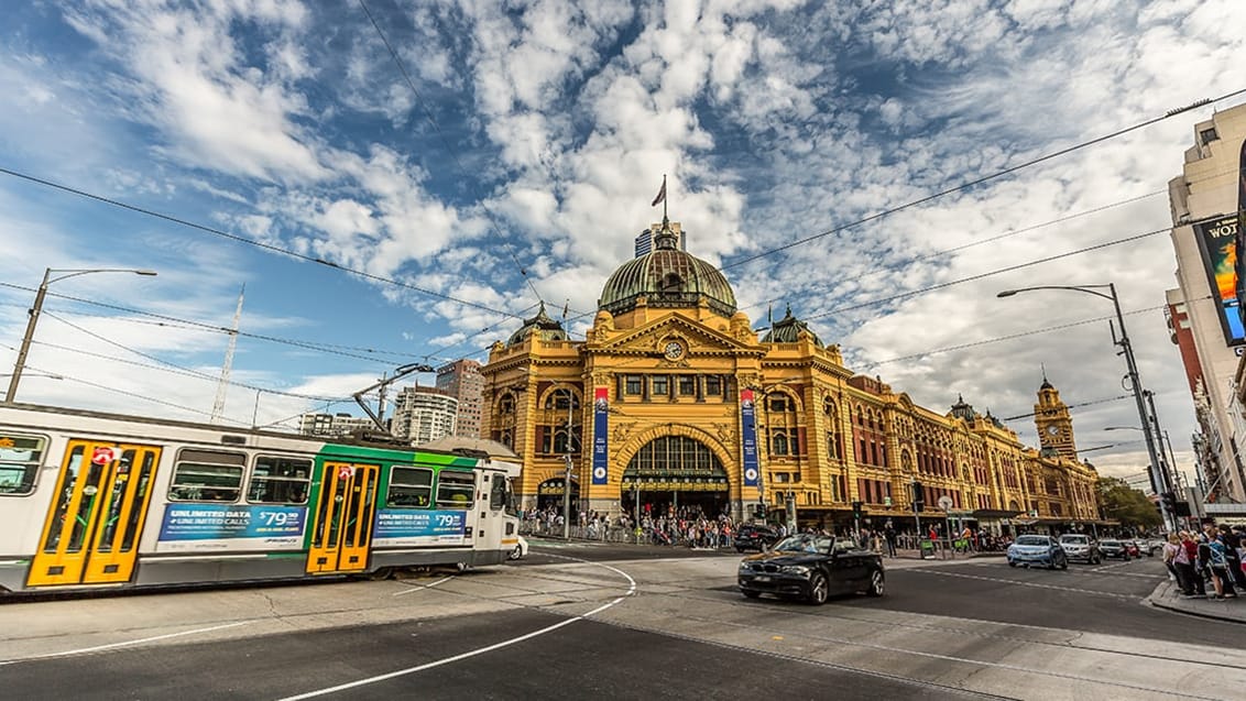 Der kører sporvogne i Melbourne