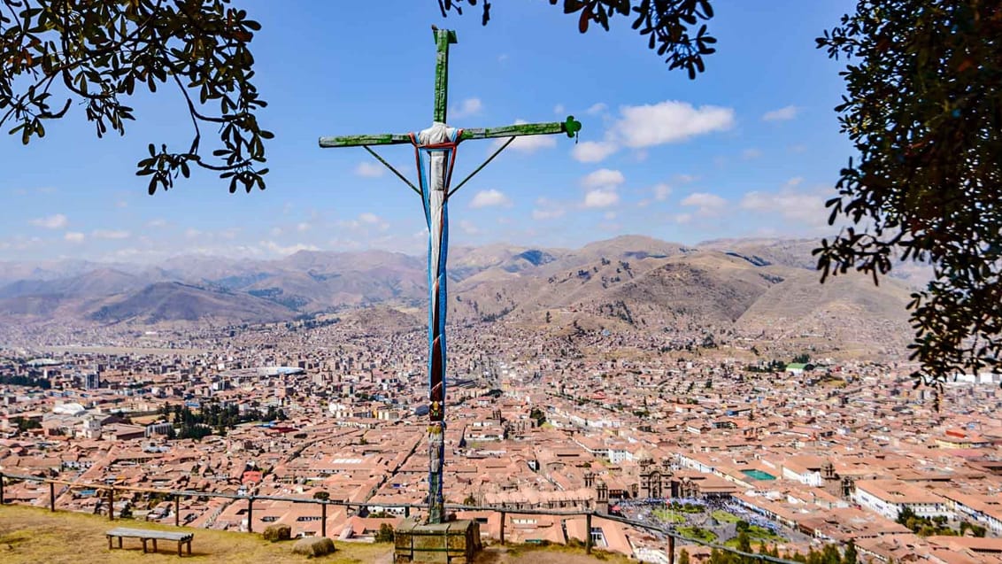 Udsigten over inkaernes gamle hovedstad Cuzco