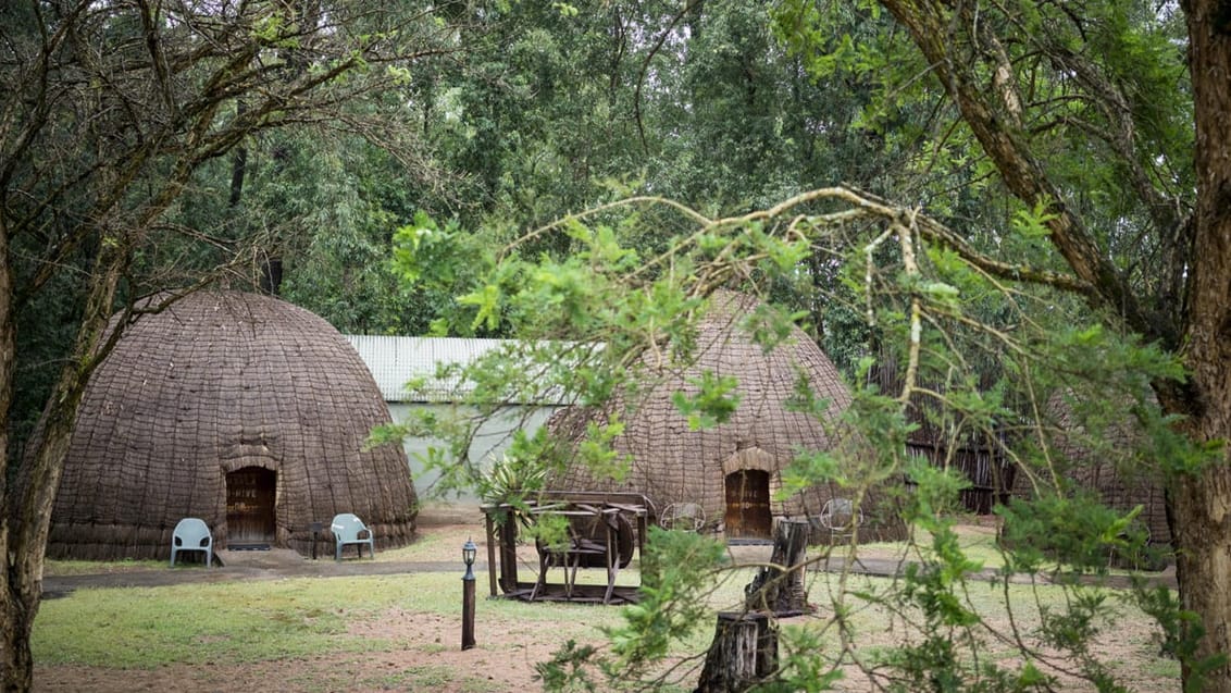 Traditionel græs-hytte, Swaziland