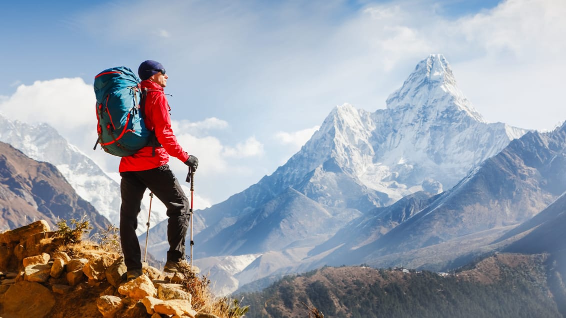 Trekker på ved mod Mount Everest Base Camp