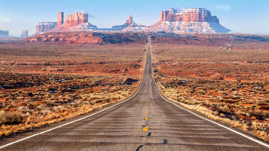 Vejen indtil Monument Valley, hvor Forest Gump valgte at stoppe sin 