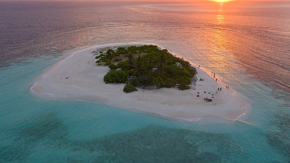 En af de skønne sandbanker på Maldiverne