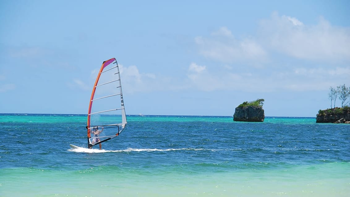 windsurfer ved Boracay i Filippinerne