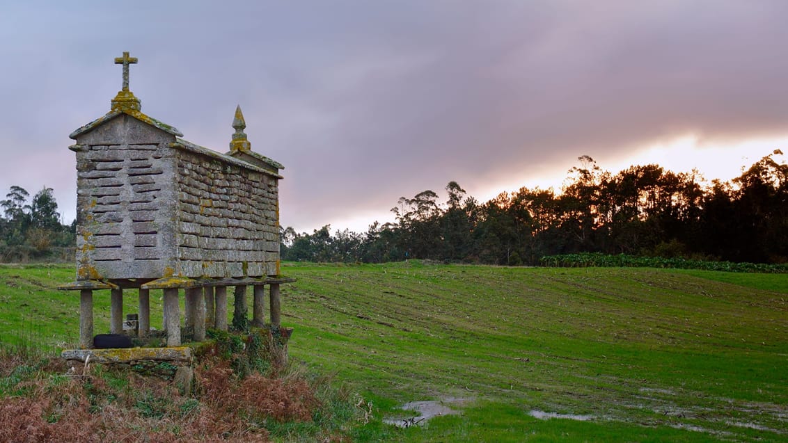 Galician Horreo. Typiske Galicien opbevaring til majs og korn, Caminoen, Spanien