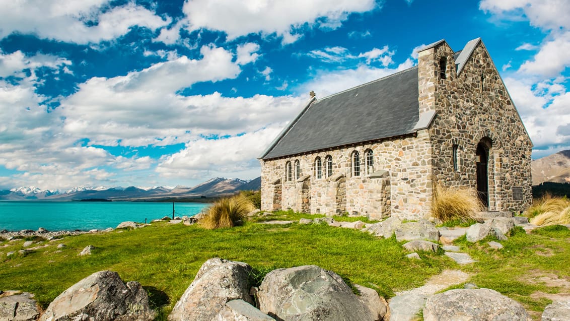 Church of the Good Shepherd ved breden af søen Tekapo fra 1935