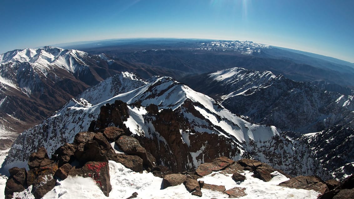 Udsigt fra Mt. Toubkal, Atlasbjergene, Marokko