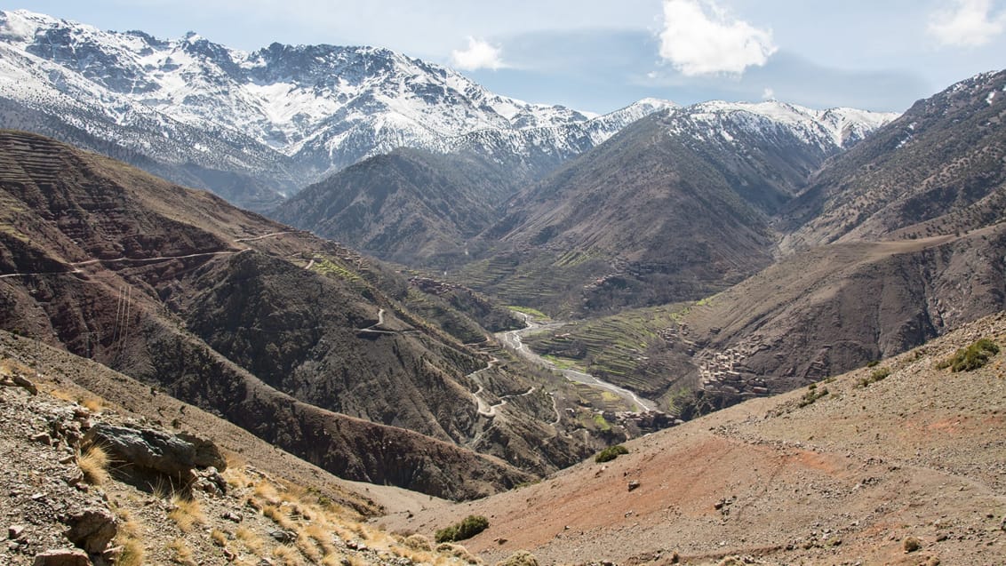 Udsigt over Atlasbjergene, Mt. Toubkal, Marokko