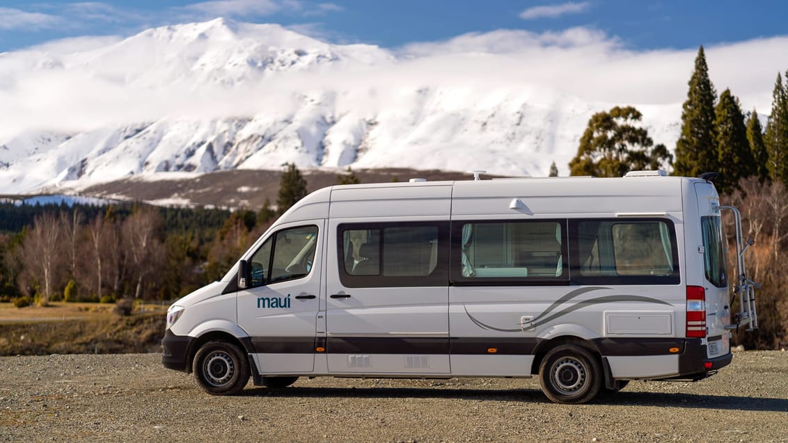 Køretur blandt bjerge og søer med autocamper i New Zealand