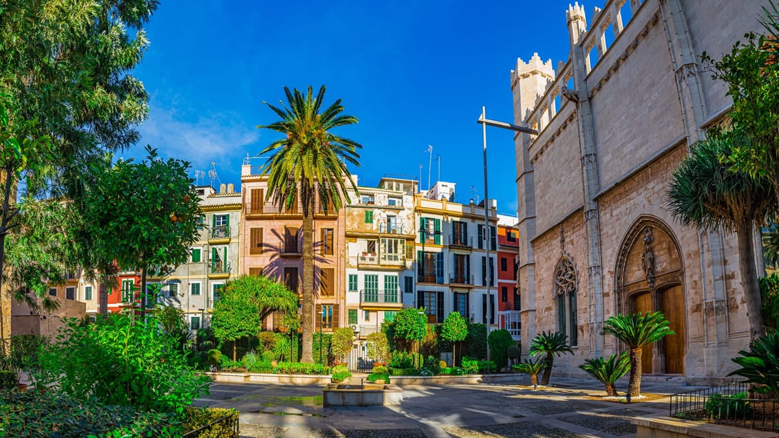 Den gamle bydel i Palma, Mallorca, Spanien