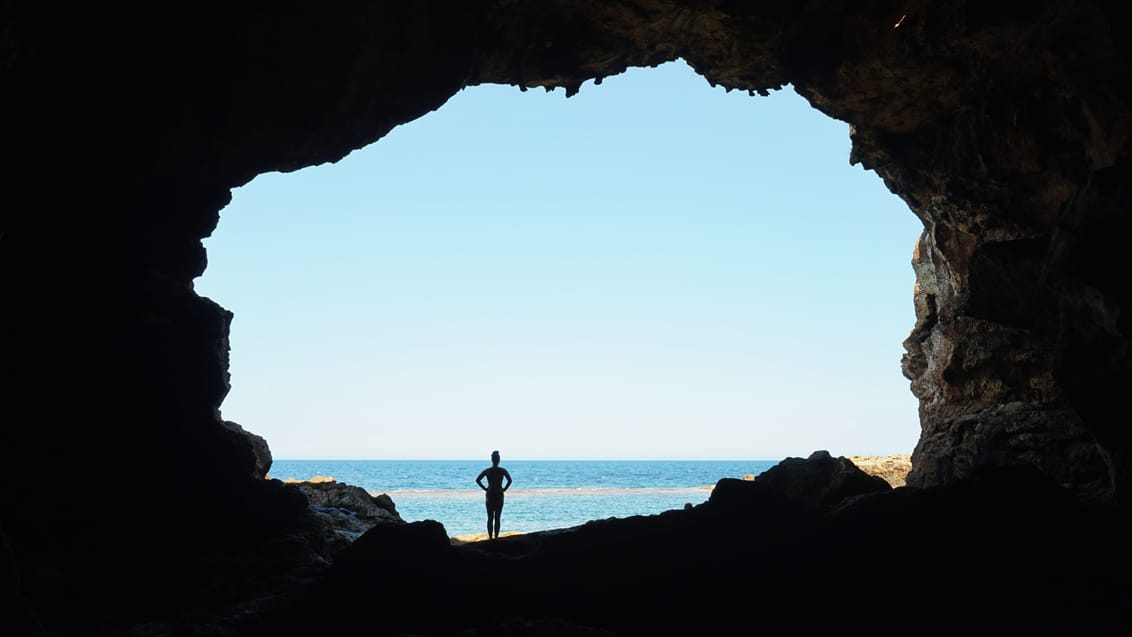 Bad i grotterne i Denia, Spanien
