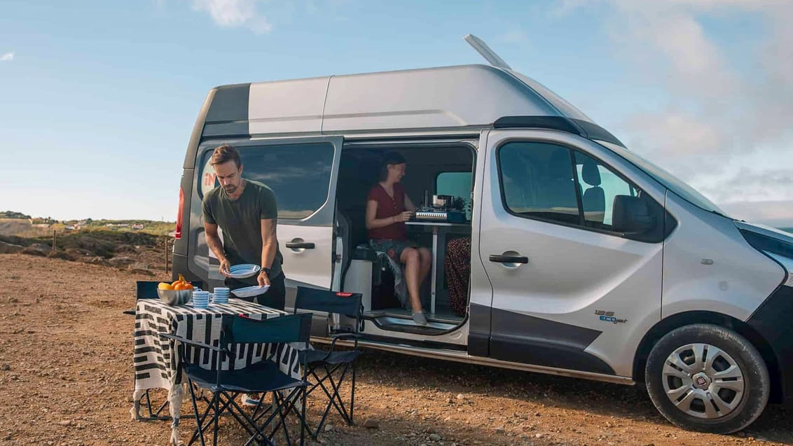 Frokoststop undervejs på roadtrippet