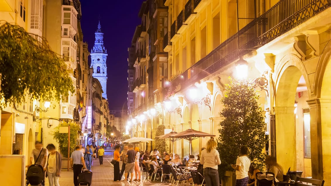 Prøv mange lækre retter og Rioja vinen i Logrono