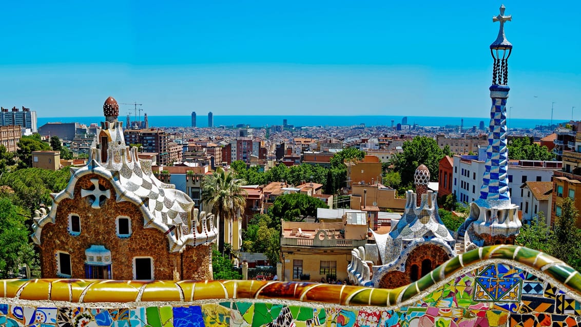 Park Guell i Barcelona, Spanien