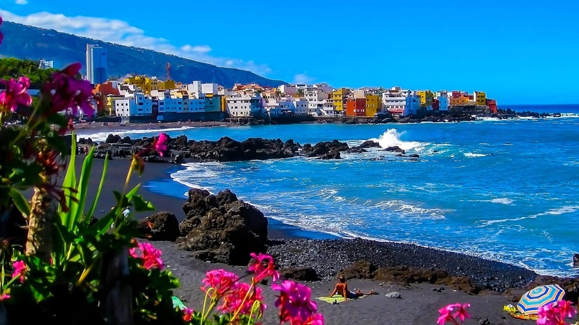 Playa Jardin ved Puerto de la Cruz, Tenerife