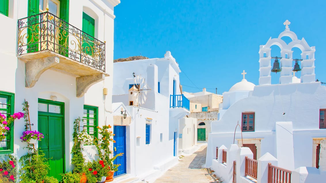 Chora hovedstaden på Amorgos, Grækenland