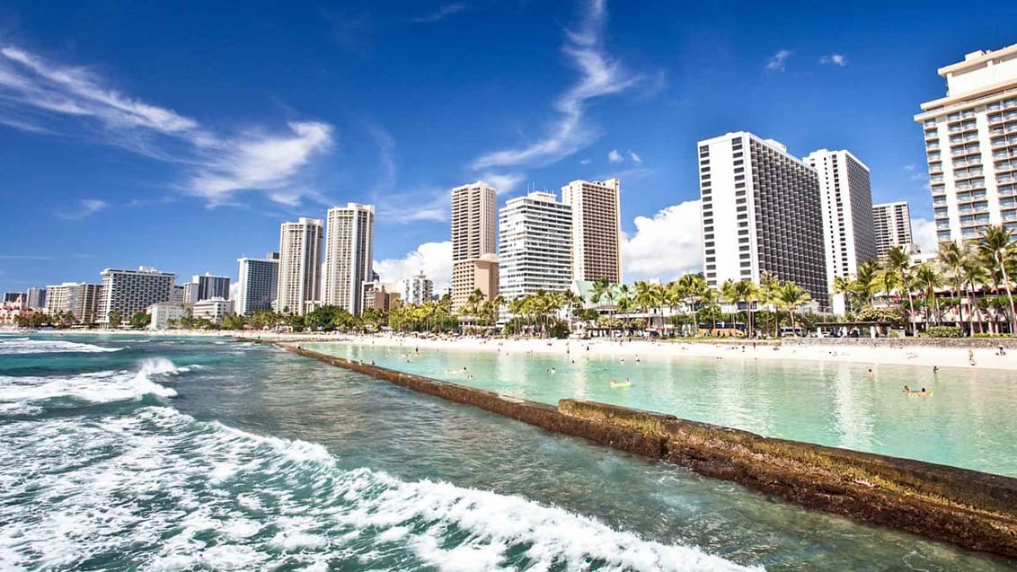 Waikiki beach på Oahu