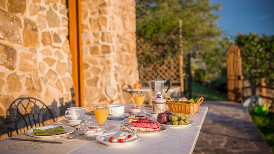 Morgenmaden er serveret på dit agroturismo