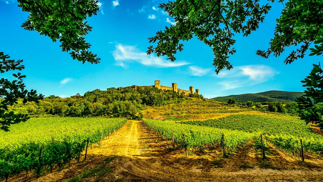 Monteriggioni på pilgrimsruten Via Francigena