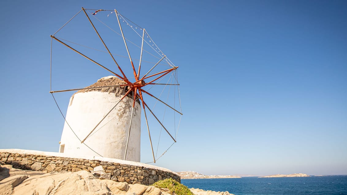 Vindmølle på Mykonos, Grækenland